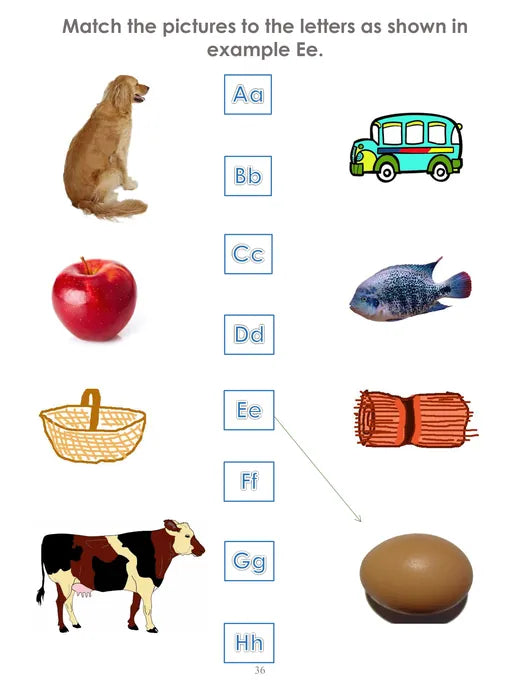 Matching pictures to letters